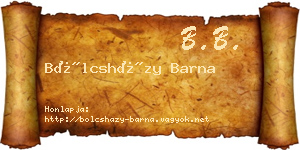 Bölcsházy Barna névjegykártya
