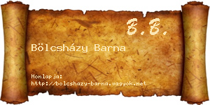 Bölcsházy Barna névjegykártya